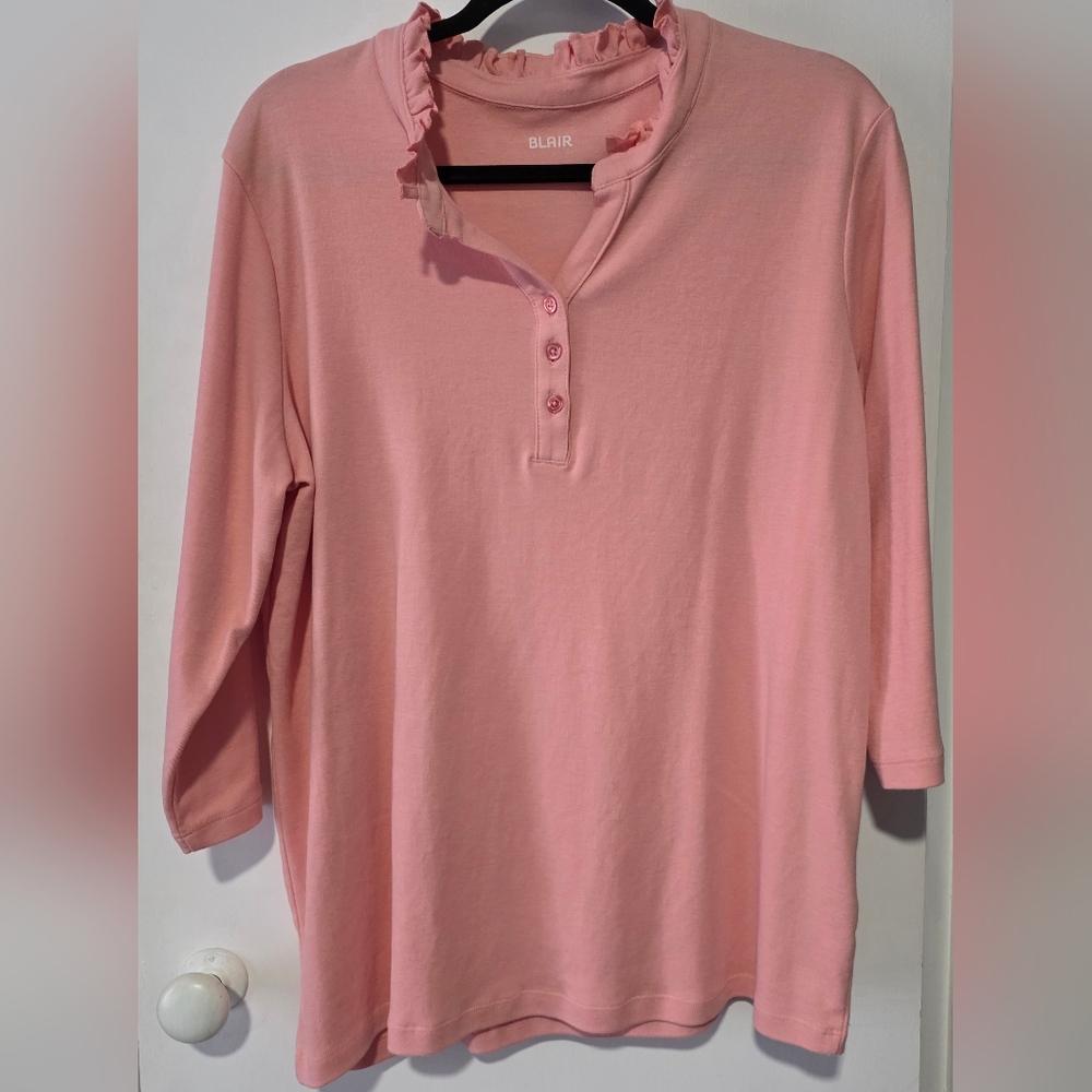 Blair Long Sleeve Top, Light Pink, Size XL